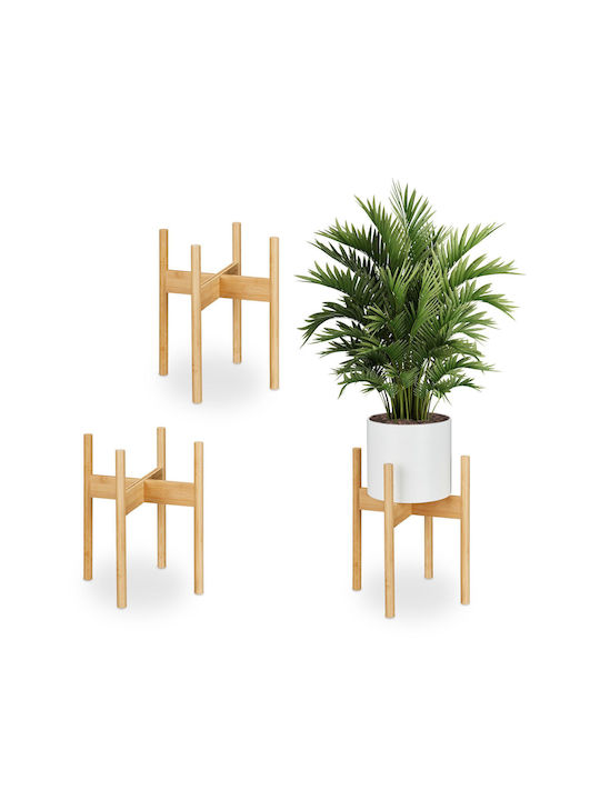 Relaxdays Σετ 3 Γλάστρες Bamboo Μπεζ Relaxdays Σετ 3 Γλάστρες Bamboo Μπεζ