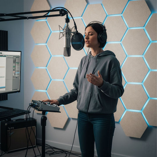 Set Self-adhesive Hexagonal Acoustic Panels Relaxdays Gray 0.9x26x30 Cm