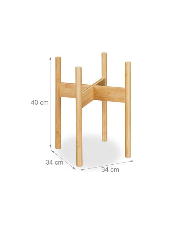 Relaxdays Σετ 3 Γλάστρες Bamboo Μπεζ