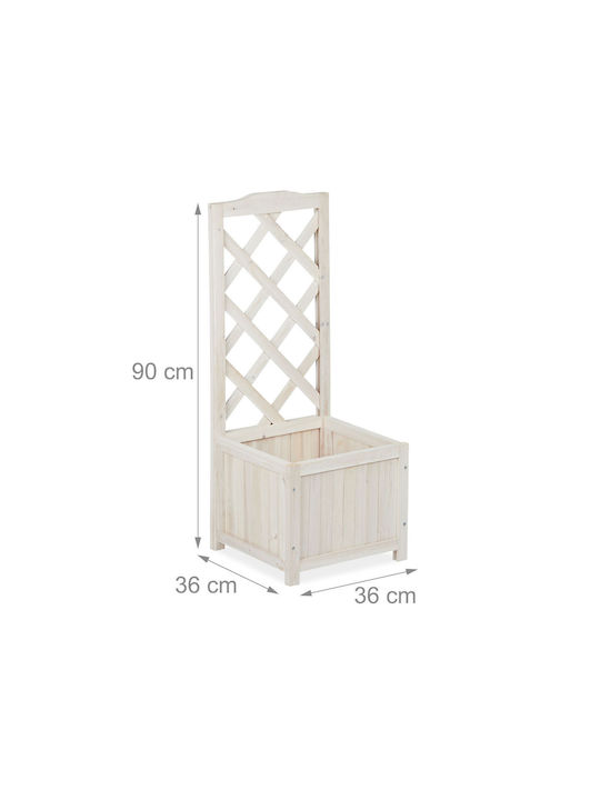Relaxdays Γλάστρα Λευκή 90x36x36εκ.
