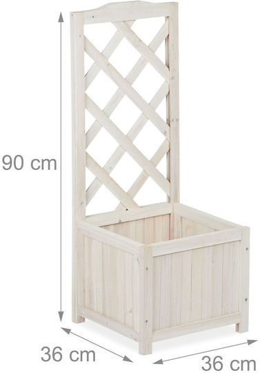 Relaxdays White Flower Pot 90x36x36cm