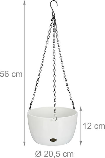 Relaxdays Set 2 Ghivece de Flori Din Plastic Albe