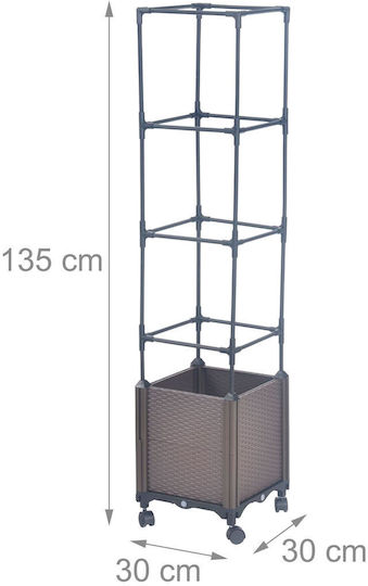 Relaxdays Ghiveci De Flori Din Plastic Gri 30x30x30cm