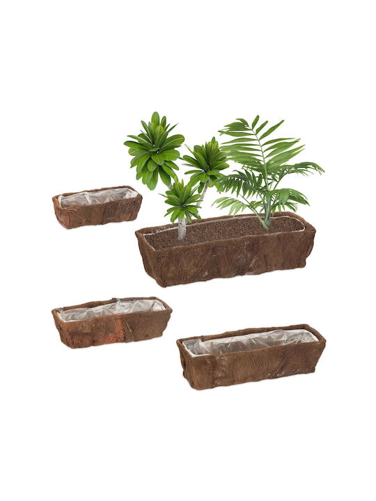 Relaxdays Set 4 Beigen Pflanzgefäße Relaxdays Set 4 Beigen Pflanzgefäße