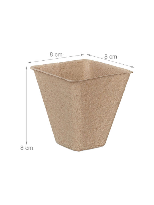 Relaxdays Beige Flower Pot 8x8x8cm