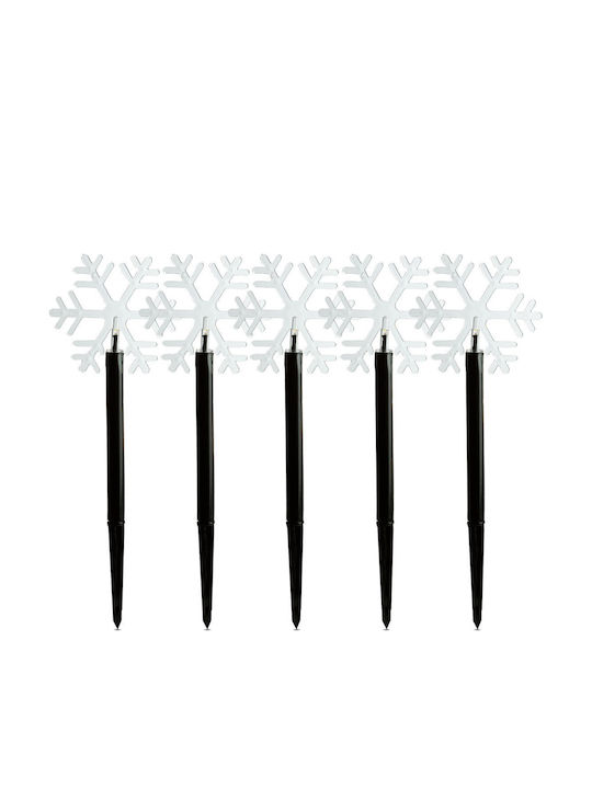 Christmas Light Set 5 Led Ice Crystal Model 34.5 Cm Warm White Light 3 X Aa
