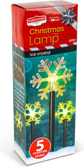Weihnachtsfiguren 5 LED Eis Kristall Modell 34,5 cm Warme Weiße Licht 3 X AA