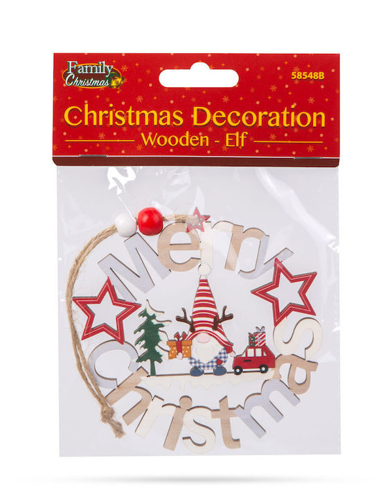 Decorațiune De Crăciun Elf Din Lemn 11 Cm Ornament De Crăciun Fericit