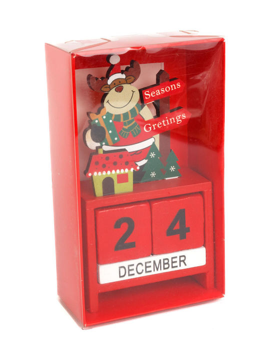 Calendar De Crăciun Din Lemn Mdf 13.5x7x3.5 Cm Design Moș Crăciun Ren Om De Zăpadă