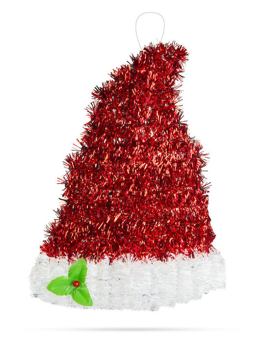Decorațiune Pălărie Moș Crăciun Roșie Albă 34x26 Cm