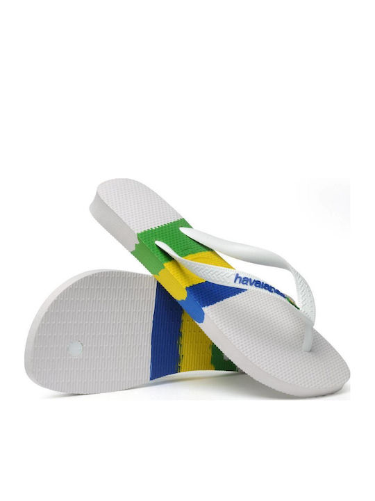 Brasil Tech Slapi Bărbați Flip Flops Albi