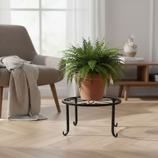 Relaxdays Βάση Γλάστρας Μαύρη 11x23εκ.