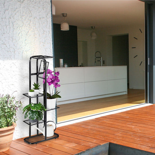 Relaxdays Βάση Γλάστρας Μεταλλική Μαύρη 107x44x24εκ.