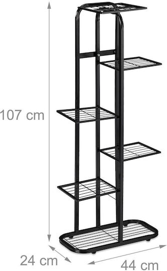 Relaxdays Βάση Γλάστρας Μεταλλική Μαύρη 107x44x24εκ.