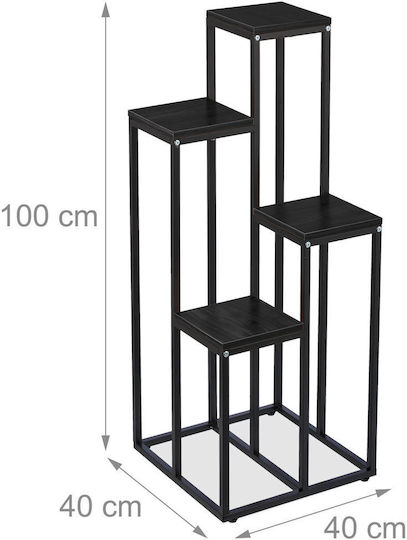 Relaxdays Suport Pentru Plante Negru 80x40x40 cm