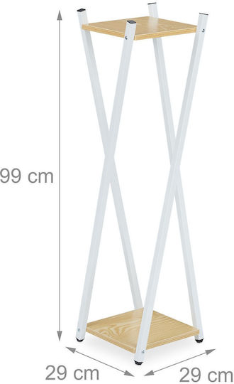 Relaxdays Βάση Γλάστρας Λευκή 99x29x29εκ.