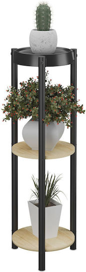 Relaxdays Metall Pflanzenständer Schwarz 71x24x24cm