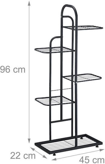 Relaxdays Suport Pentru Plante Negru 96x45x22 cm