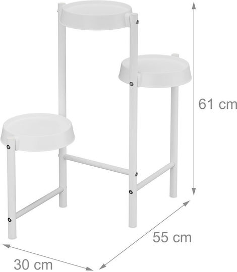 Relaxdays Suport Metalic Alb Pentru Plante 61x30x55 cm