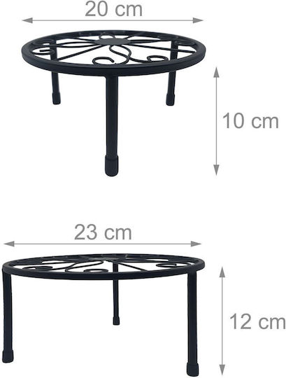 Relaxdays Suport Metalic Gri Pentru Plante 5x5cm
