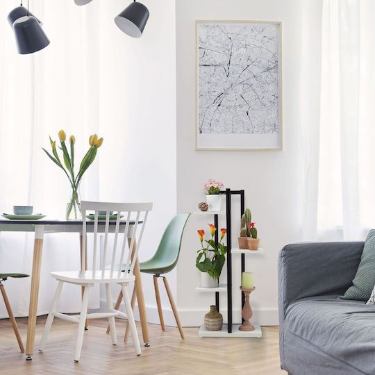Relaxdays Metal White Plant Stand 93x42.5x22.5cm