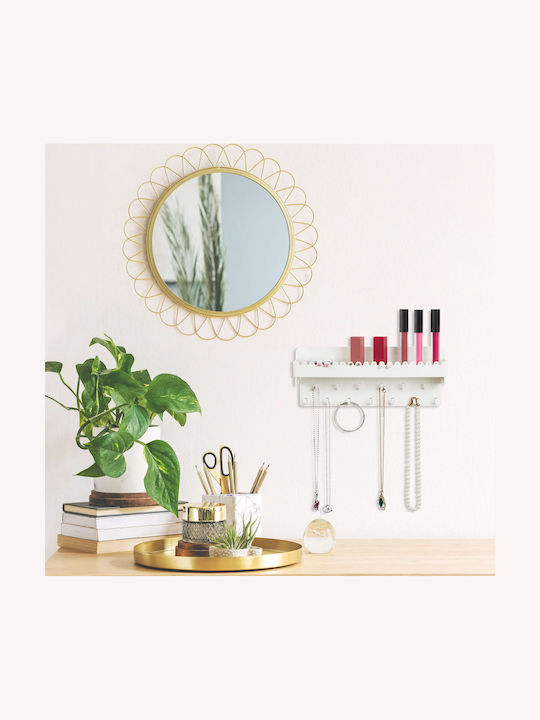 Relaxdays Jewellery Stand Plastic White 12x30x8cm
