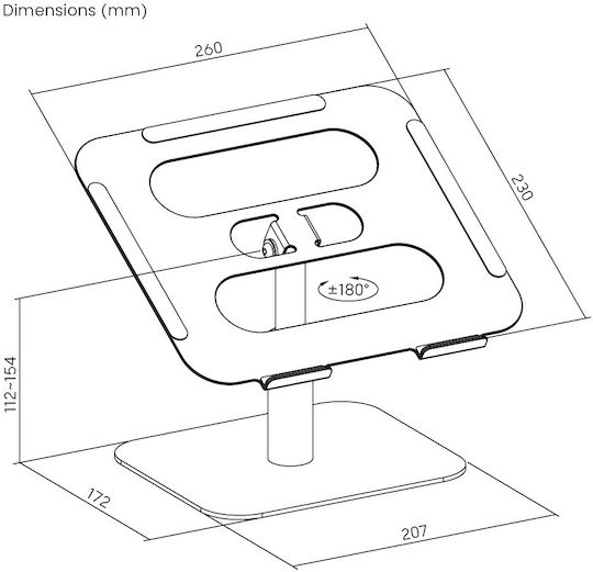 Lumivida Stand for Laptop up to 15" Silver LPS03-19