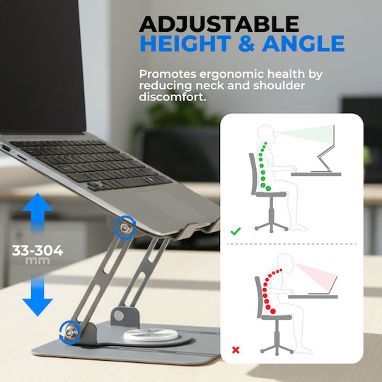 Lumivida Stand for Laptop up to 17" Gray LPS01-4