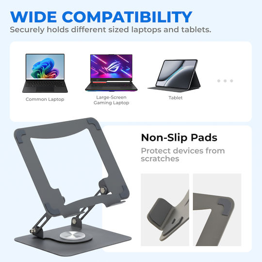 Lumivida Stand for Laptop up to 17" Gray LPS01-4