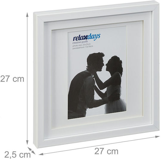 Relaxdays Rama Foto Din Plastic Cu Ramă Albă 2 Bucăți (Diverse Culori)
