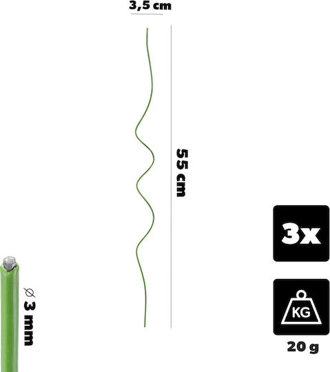 Kadax Spiral Plant Stake Green 55 Cm 3 Pcs