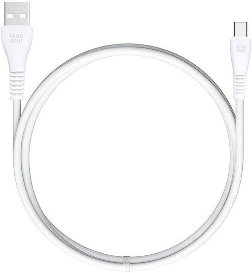 Blue Star USB 2.0 Cable USB-C male - USB-A 12W Λευκό 1m