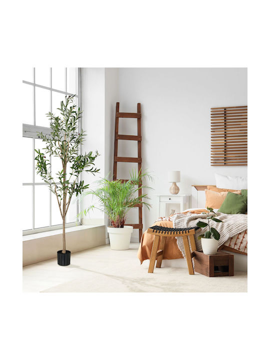 Relaxdays Artificial Olive Tree Dark Green Light Brown/black 150x65x65 Cm