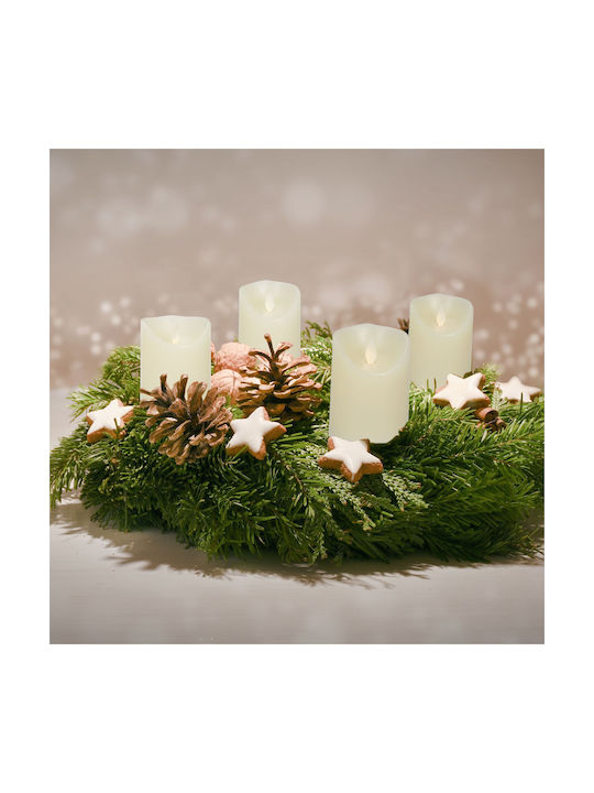 Relaxdays Lămpi Decorative Pentru Masă LED Lumânare 4 Buc 10x7.5 cm
