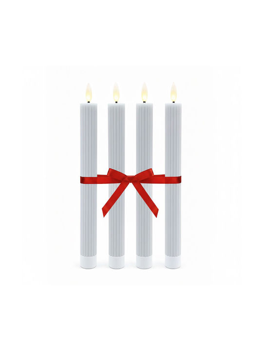 Relaxdays Lămpi Decorative Pentru Masă LED Lumânare 4 Buc 25x2 cm