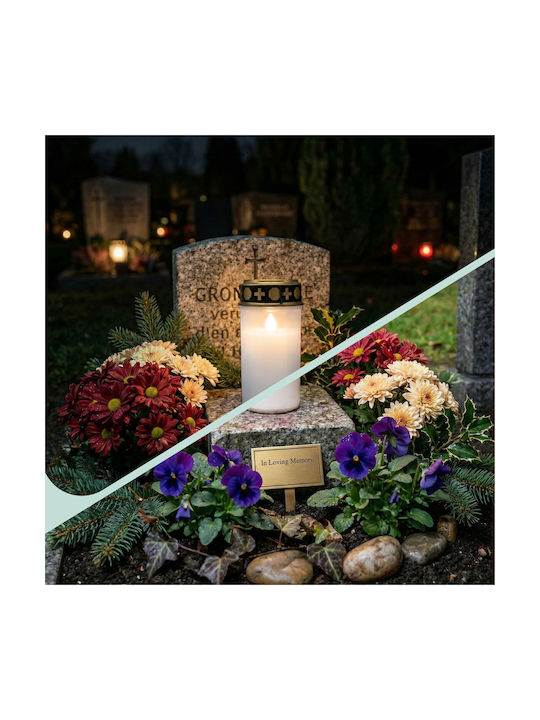 Relaxdays Lămpi Decorative Pentru Masă LED Lumânare 4 Buc 12x6.5x6.5 cm