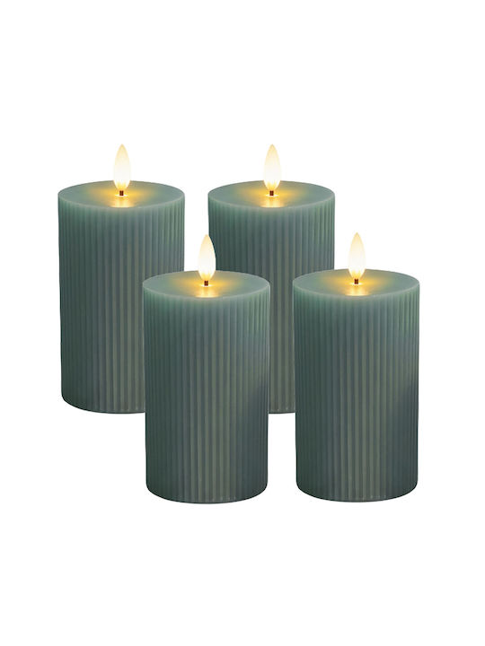 Relaxdays Lămpi Decorative Pentru Masă LED Lumânare 4 Buc 13x7.5 cm