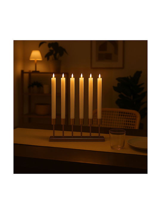 Relaxdays Lămpi Decorative Pentru Masă LED Lumânare 6 Buc 24.5x2.2 cm