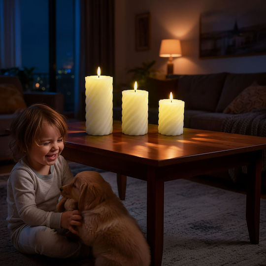 Relaxdays Decorative LED Candle Lamp 3pcs 18.5x7.5cm