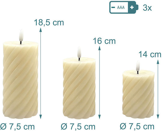Relaxdays Decorative LED Candle Lamp 3pcs 18.5x7.5cm