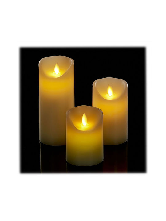 Relaxdays Lămpi Decorative Pentru Masă LED Lumânare 3 Buc 18.5x7.5x7.5 cm