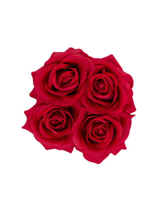 Relaxdays Weiße Runde Box 4 Rosen Weiß Rot 14x13x13 cm
