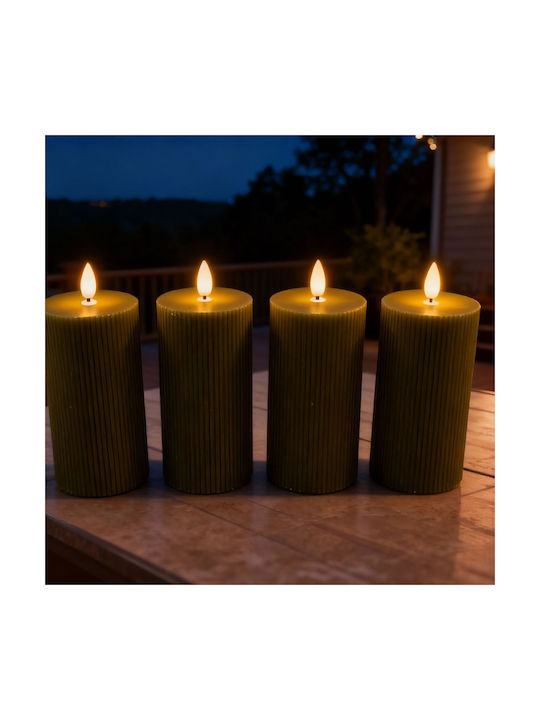 Relaxdays Lămpi Decorative Pentru Masă LED Lumânare 4 Buc 18x7.5 cm