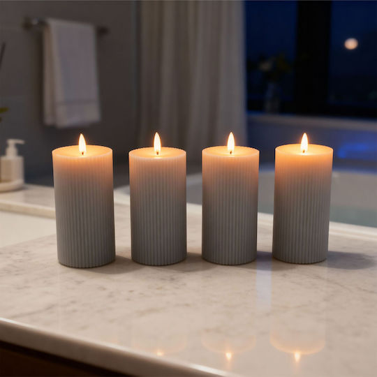Relaxdays Διακοσμητικό Φωτιστικό LED Κερί 4τμχ 18x7.5εκ.