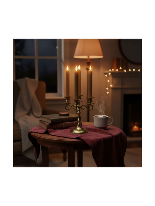 Relaxdays Lămpi Decorative Pentru Masă LED Lumânare 4 Buc 25x2 cm