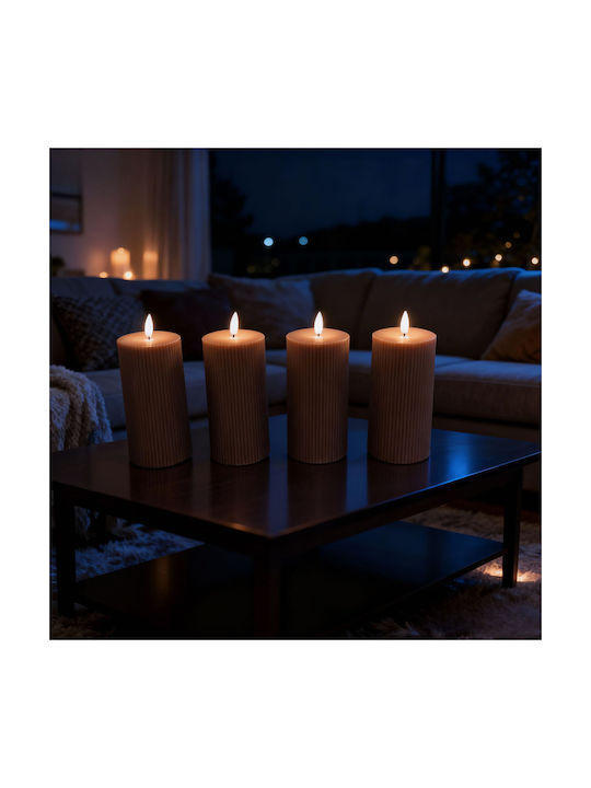 Relaxdays Lămpi Decorative Pentru Masă LED Lumânare 4 Buc 18x7.5 cm