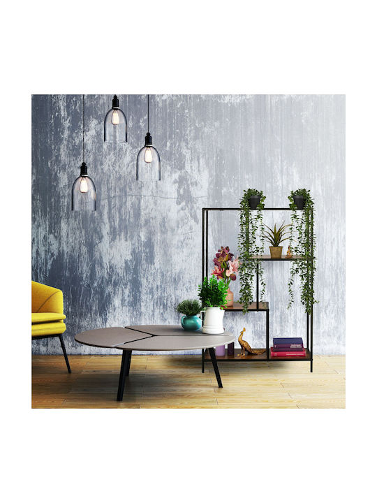 Set 2 Plante Artificiale Suspendate Relaxdays Verde Închis Negru 80x20cm