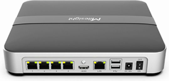 Milesight MS-1004-UPC Καταγραφικό NVR 4 Καναλιών με Ανάλυση 4K