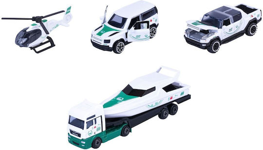 Majorette Car Set 4 Dubai Police Metallic Mercedes AMG Cars 7.5cm Police