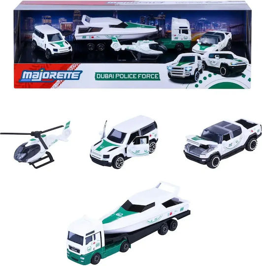 Majorette Car Set 4 Dubai Police Metallic Mercedes AMG Cars 7.5cm Police